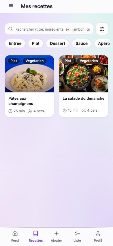 Le carnet FoodShare et ses recettes de pâtes et de salade